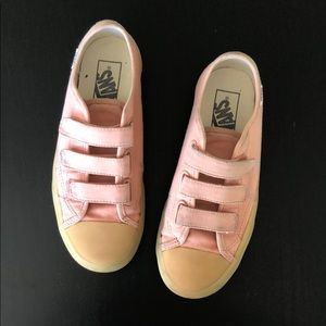 Pink Velcro Vans sneakers size 7